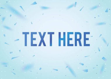 Konfeti kenarlıklı vektör mavi gradyan parti arka plan şablonu