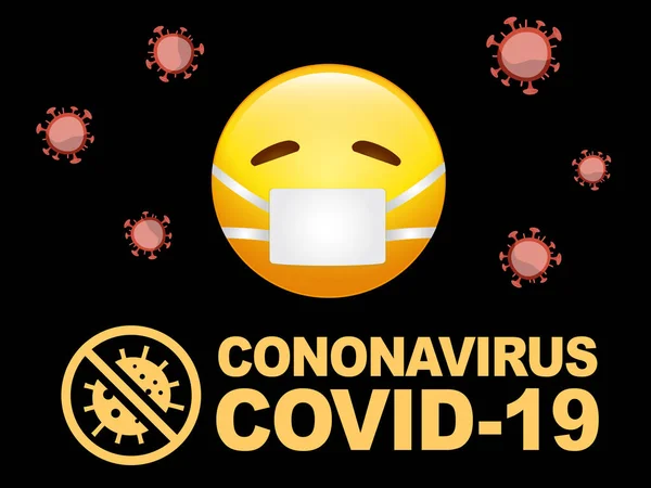 Διάνυσμα Απομονωμένο Κίτρινο Άρρωστο Πρόσωπο Εικονίδιο Μάσκα Και Coronavirus Covid — Διανυσματικό Αρχείο
