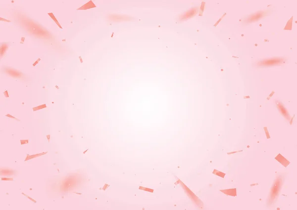 Vector Gradient Blank Party Template Background Pink Confetti — Stock Vector