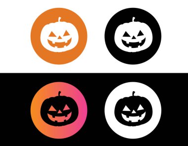 Turuncu vektör gradyan Cadılar Bayramı cadı daire simgesi kümesi