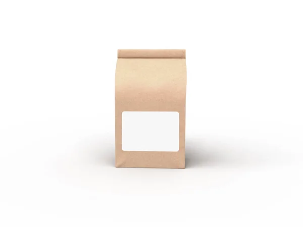 白いスタジオステージの背景にコーヒービームバッグのパッケージモックアップデザイン — ストック写真