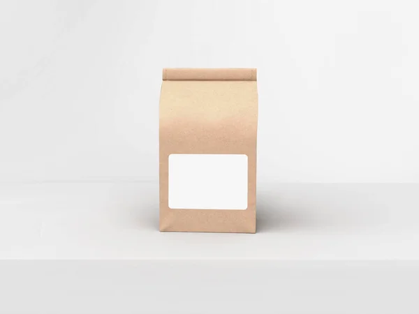 Das Kaffee Beam Bag Verpackungs Mock Design Auf Hellgrauem Studiobühnen — Stockfoto