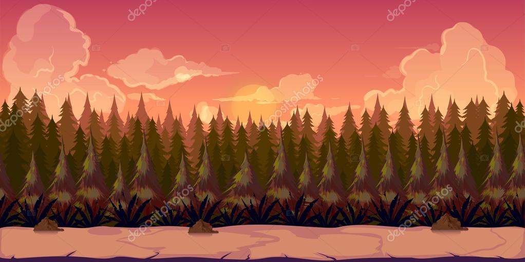 Mystery Forest 2d background Stock Vector Image by ©vitaliyvill #127144150