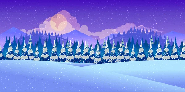 Peisaj frumos de iarnă — Vector de stoc
