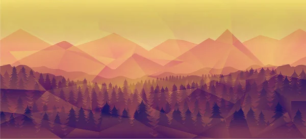 Bosque paisaje, naturaleza vector fondo — Vector de stock