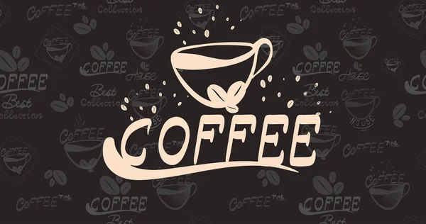 Ілюстрація банер для кави на вінтажному фоні - — стокове фото