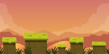 Hareket eden App oyun varlıkları klasik Platformer arka plan