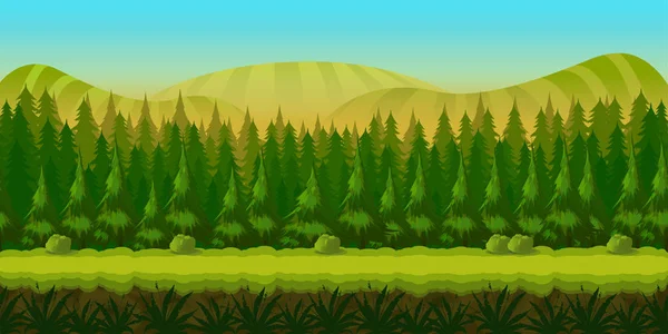 Seamless fantasy landscape, game background with separated layers for parallax effect