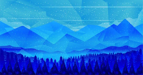 Winter Wald, Hintergrund Low Poly Stil — Stockfoto