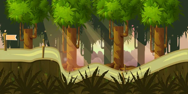 Floresta 2d fundo para o jogo —  Vetores de Stock