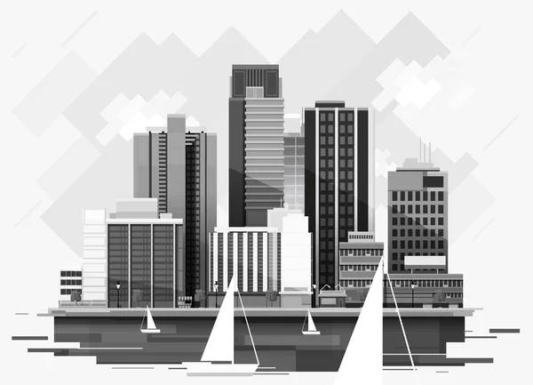 Stadtbild Hintergrund für Ihr Design, urbane Kunst — Stockvektor