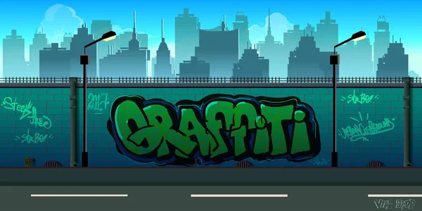 Graffiti fondo de la pared, arte urbano — Vector de stock