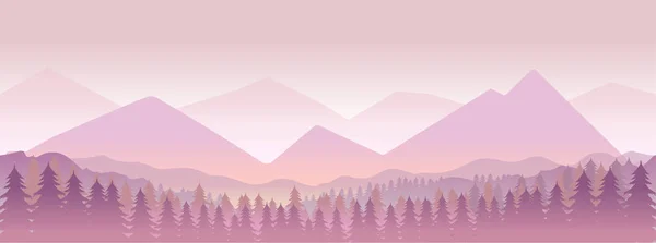 Mañana en las montañas, paisaje natural .vector ilustración para su diseño — Vector de stock