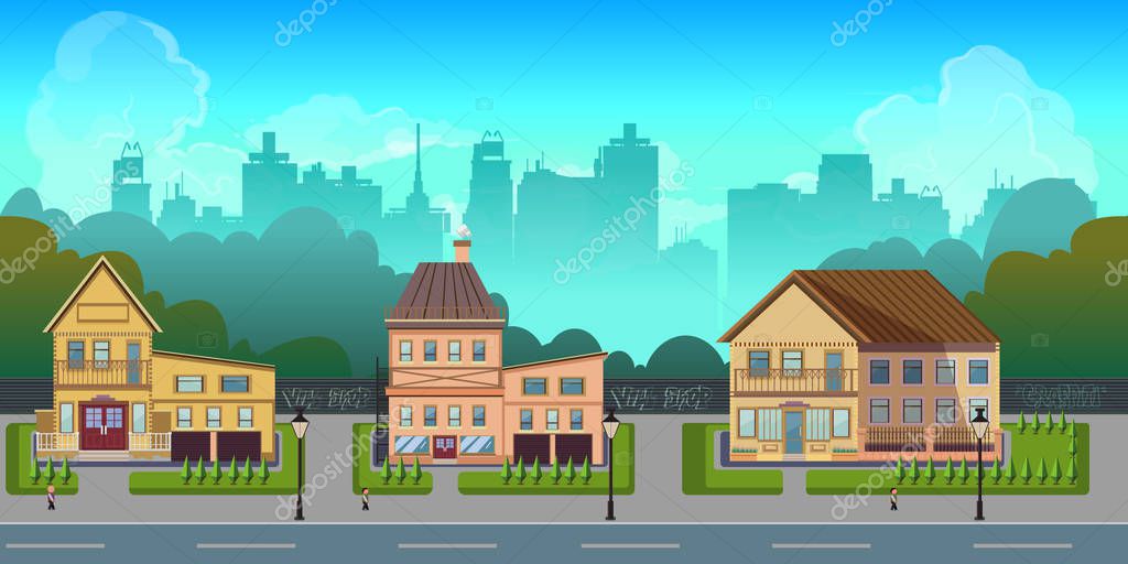 Dibujos: landscape cartoon city | Paisaje de la ciudad de dibujos