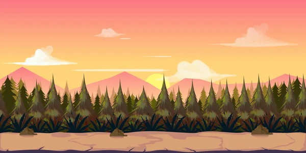 Hintergrund für dein Spiel, geschaffen in modernen pinkfarbenen Farben. Sonnenuntergang und Dämmerung. — Stockvektor
