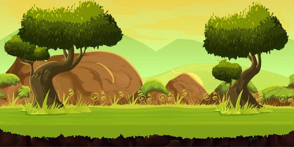 Forest and Stones game background — Stock Photo, Image