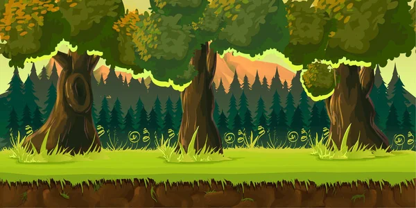 Naplemente erdő játék háttér — Stock Fotó