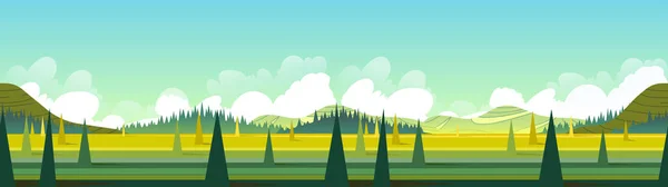Banner met groene landschap, vectorillustratie — Stockvector