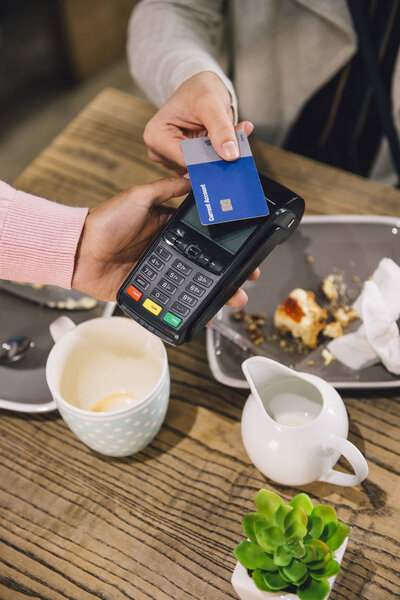 Contactless Cafe Payment Stock Picture