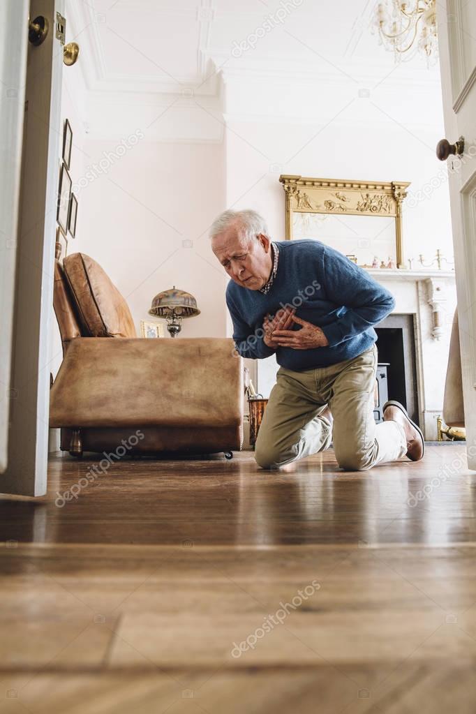 Senior Man Having A Heart Attack