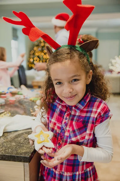 Happy With My Delicious Christmas Creation — Stock Photo, Image