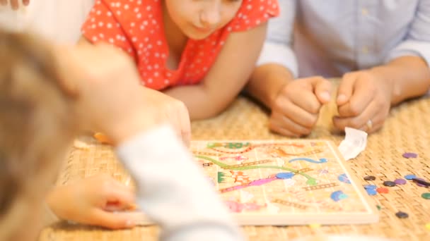 Playing Board Games At Christmas — Stock Video