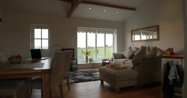 Shot Domestic Living Room Interior Northeastern England — Stock Video