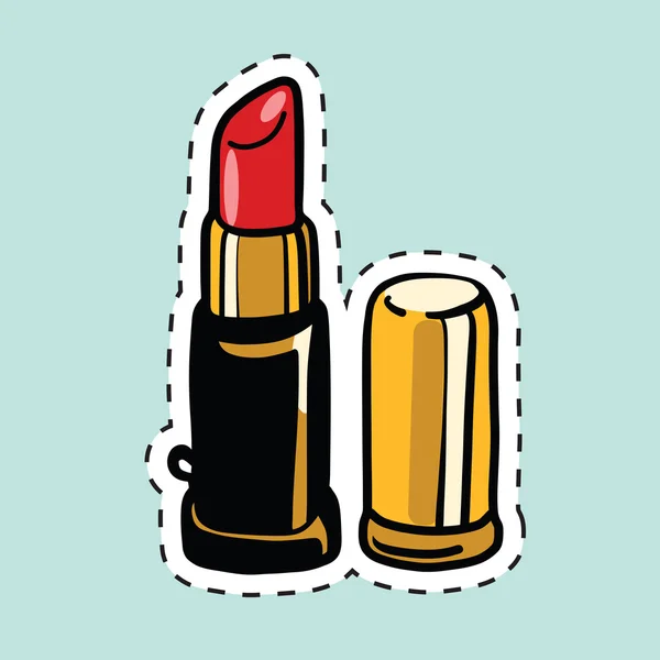 Red lipstick, sticker label — Stock Vector