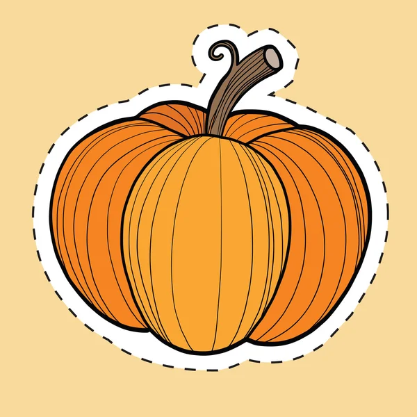 Moisson de citrouille d'automne, autocollant de Thanksgiving et Halloween — Image vectorielle