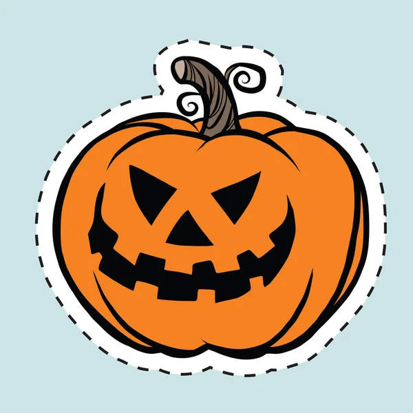 Sticker étiquette citrouille Halloween mal — Image vectorielle
