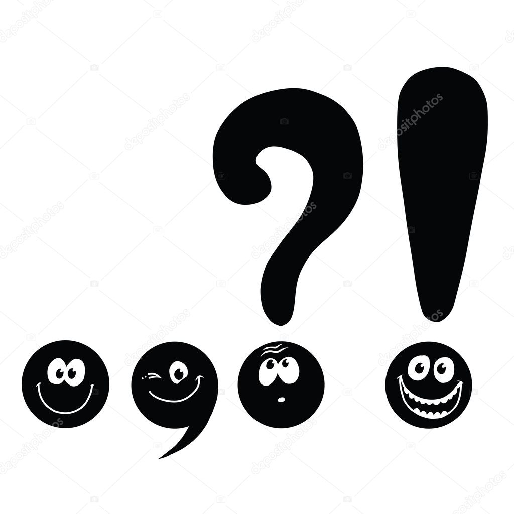 set of funny smiley punctuation