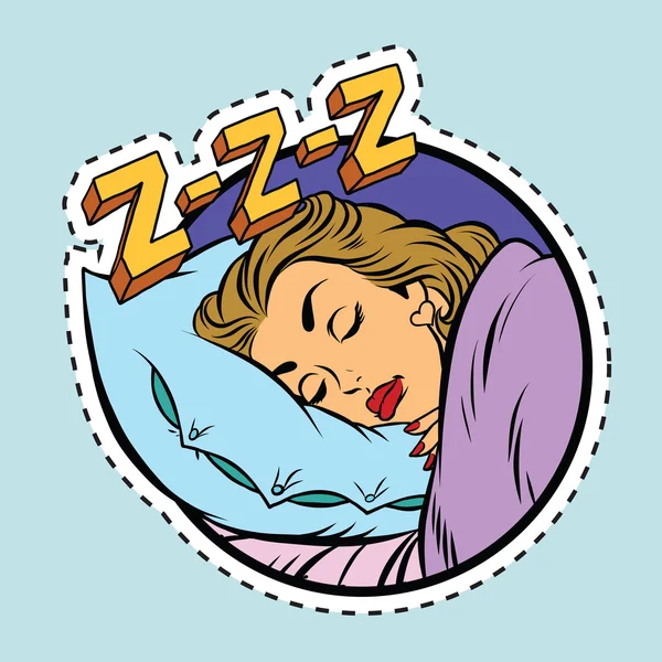 Comic chica durmiendo en la cama — Archivo Imágenes Vectoriales