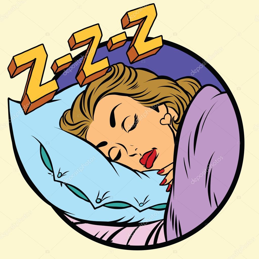 Comic girl sleeping in bed Stock Vector Image by ©rogistok 126982258