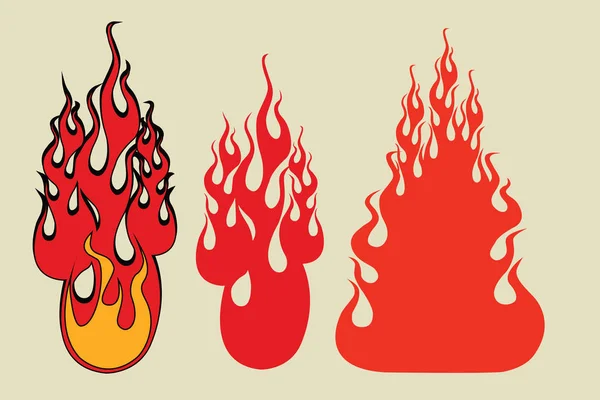 Establecer estilo de juego fuego — Vector de stock