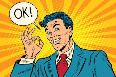 Neşeli işadamı Ok jest