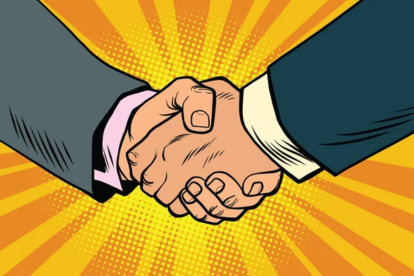 Business handshake, partnership e lavoro di squadra — Vettoriale Stock