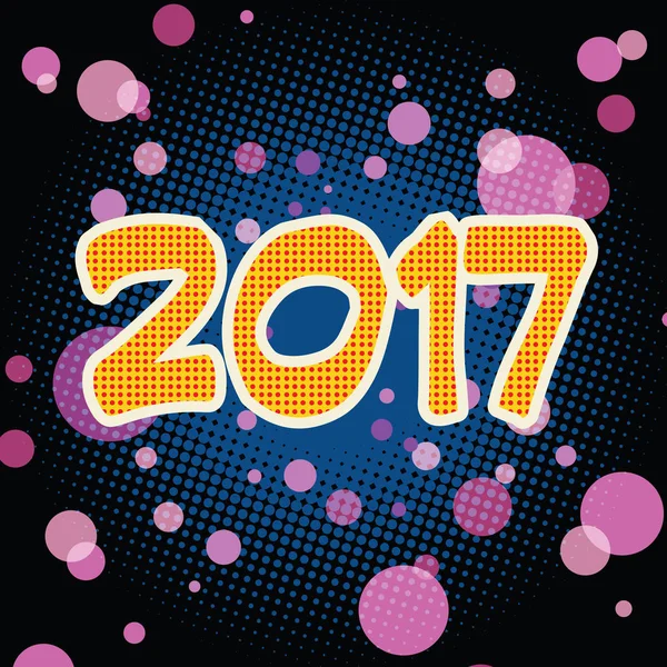 Yeni yıl 2017 pop sanat arka plan — Stok Vektör