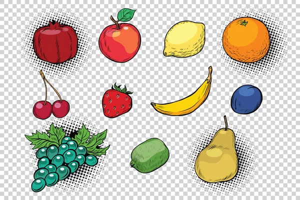 果物と果実のセット — ストックベクタ