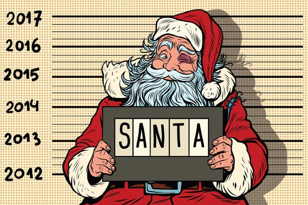Criminal Santa Claus arrestado, 2017 Nuevo año — Archivo Imágenes Vectoriales