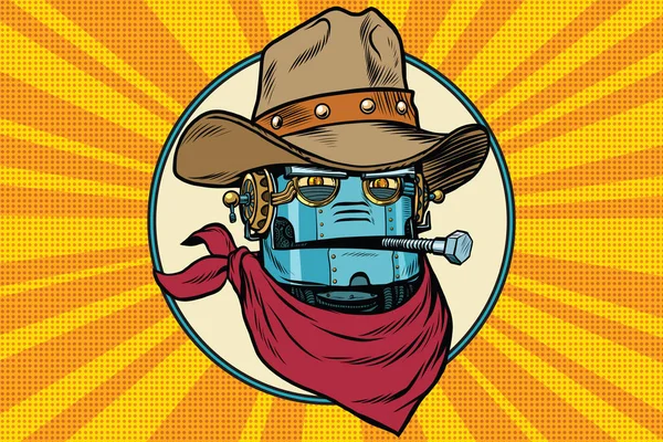 Robot cowboy zachód dziki świat — Wektor stockowy