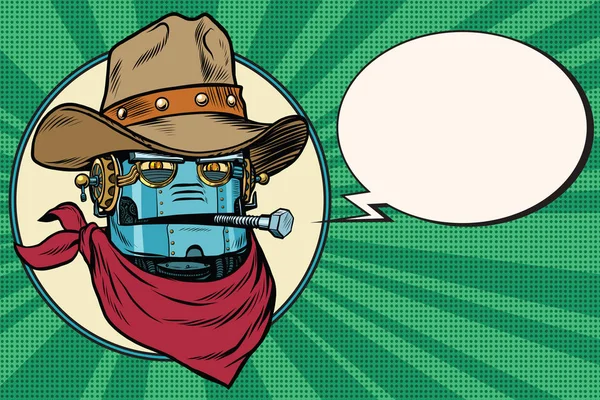 Robô cowboy Oeste mundo selvagem — Vetor de Stock