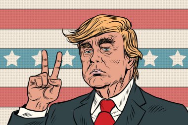 Donald Trump Başkan, zafer jesti