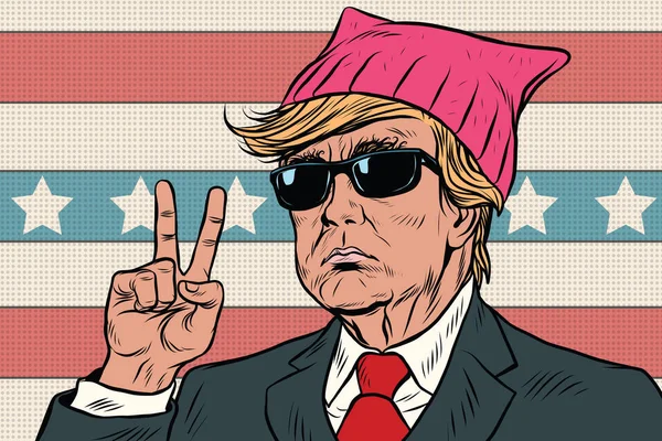 Donald Trump presidente, feminista rosa coño sombrero Vectores De Stock Sin Royalties Gratis