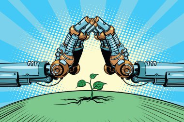 Robot kol koruma yeşil Filiz, teknoloji çevre ve n