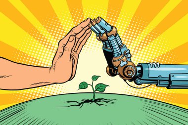 İnsanlar ve robotlar doğa korumak