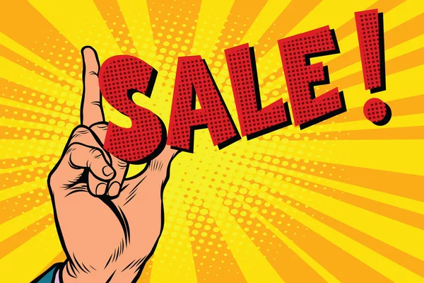 Business concept sale, hand gesture — Stock Vector
