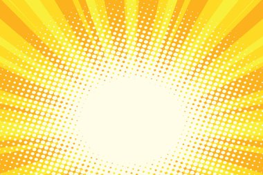 Arka plan sarı altın çizgi film gündoğumu pop sanat