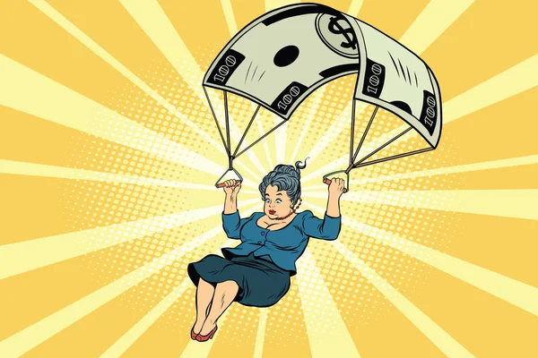 Žena zlatý padák finanční vyrovnání v podnikání — Stockový vektor