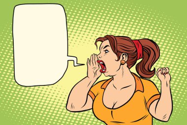 Protesto kadın eylemci bağırır