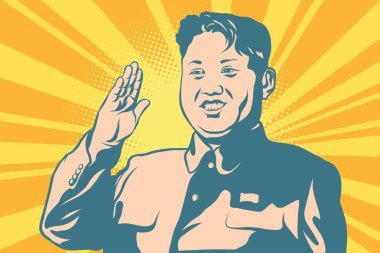 Kim Jong-un the leader of North Korea clipart